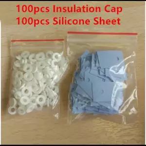 호환 100Pcs TO-220 트랜지스터 플라스틱 절연 와셔  100Pcs TO-220 절연 실리콘 패드 시트 스트립