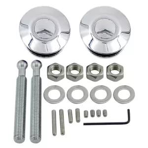 릴러 알루미늄 지름 2.44인치 범용 퀵 래치 후드 핀 푸시 버튼 2개 실버 범퍼용 21개 키트 62mm/2.44인치