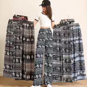 DUGNMARKT  은창]모로코 찰랑찰랑 쿨 에스닉 여름 바지 셔링바지 냉감바지 엄마 고무줄 쿨바지 아이스 팬츠