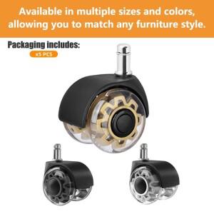 (5 팩) 사무실 의자 바퀴 교체 2 인치 헤비 듀티 캐스터 휠 빠르고 조용한 롤링 범용
