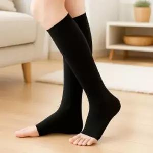 [골드스마일]종아리 압박 밴드 오픈토 압박 스타킹 데일리 부드러운 여성 블랙