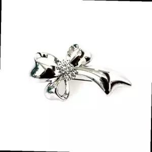 백금도금 리본 브로치