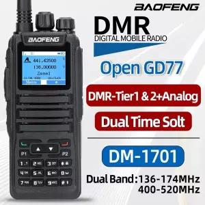 호환 Baofeng DMR DM 1701 디지털 워키토키 듀얼 모드 아날로그 양방향 라디오 오픈 GD77 듀얼 타임 슬롯