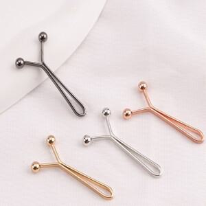 12개/가방 단색 히잡 스카프 핀 - 여성용 U자형 브로치 클립  패션 장식 액세서리