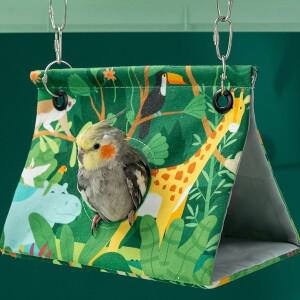 걸이형 새 둥지 수면 매트 앵무새 매트리스 타이거 스킨 선펑 삼각형 텐트 새집 소형 애완동물