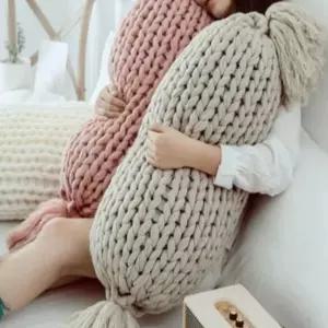 Candy 쇼파쿠션 핸드메이드 뜨개질 디자인 필로우 베개