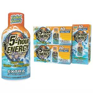 5시간 에너지 엑스트라 스트렝스 샷 조석 트위스트(1.93온스 30캔) 제로 칼로리 무설탕 230mg 카페인