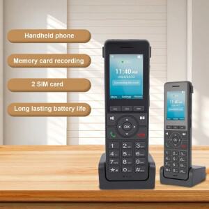 4G LTE 무선 전화기 휴대용 와이파이 2.4인치 컬러 스크린 데스크탑 디텍 VoIP 블랙