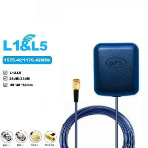 외부 차량 GPS 리시버 신호 증폭기 3m 케이블 안테나 GNSS L1 L5 SMA BNC TNC 마그네틱 ABS 고이득