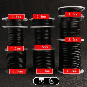 0.5 0.8 1.0 1.2 1.5 2.0 2.5mm 블랙 왁스 코드 스레드 문자열 스트랩 목걸이 보석 만들기위한 로프 비즈