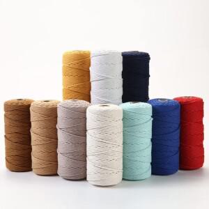 3mm/4mm 100m 자연 Macrame 코드 컬러 코튼 로프 수제 Boho 홈 장식 공예  크리스마스 웨딩