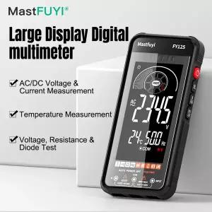 호환 MASTFUYI FY125 스마트 멀티 6000 카운트 고감도 자동 감지 ACDC 전압 저항 커패시턴스 테스터 도구