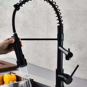 스프링수전 원홀 싱크대 식당 분사 업소용 수도꼭지 형 온수 거위목 코브라