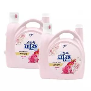 섬유 세탁 유연제 액상 로즈향 6L 2통 세트 대용량 가정용 세탁용품