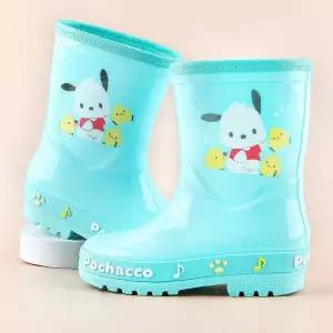 어린이 장화 민트색 캐릭터 디자인 방수 우천 신발 유아 레인슈즈 빗길 통학 외출