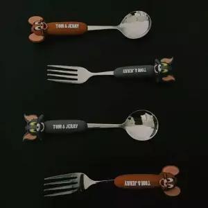 [골드스마일]톰과 제리 스푼 포크 낱개 2P 탈부착 캐릭터 식사 수저 식탁 어린이