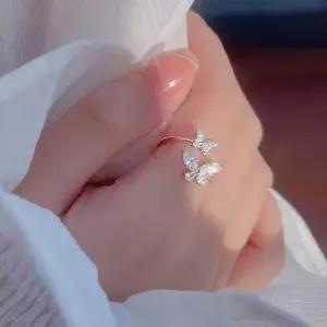 아이스 쿨 더블 밴드 반지 세련된 남녀 공용 스테인리스 손가락