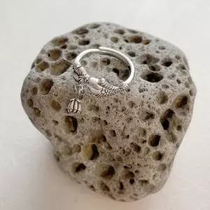 연꽃 모양 잉어 장식 반지 불교 운세 금전 재물 사업 합격 풍수