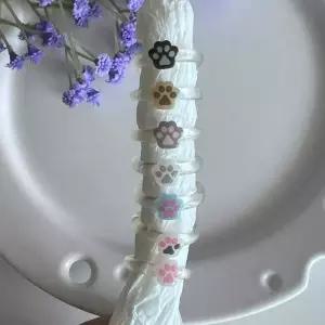 발바닥 모양 애완동물 강아지 고양이 캐릭터 하이틴 우정 링 반지