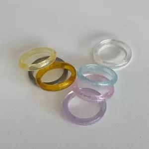 미니 고급 진주 여름 시원한 컬러 물결 패턴 반지 링 데일리 우정