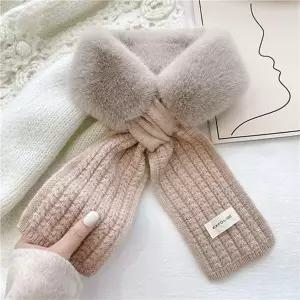 5가지 컬러 부드러운 미니 퍼 머플러 겨울용 목도리 여성용 인조 퍼