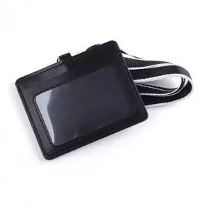 가로형 목걸이 카드지갑 블랙 명함 케이스 카드홀더 명찰 목걸이형