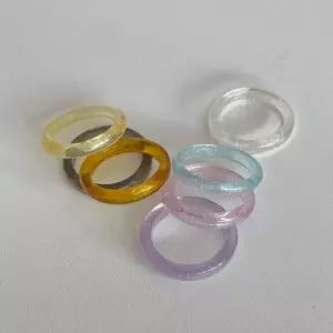 미니 고급 진주 여름 시원한 컬러 물결 패턴 반지 링 데일리 우정