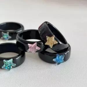 Y2K 아크릴 투명 물결 미니 반지 링 여름 청량 컬러 오목 포인트