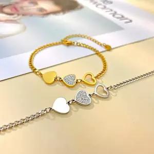 하트 모양 팔찌 학생 우정 반지 생일 선물 악세사리 스틸 축하