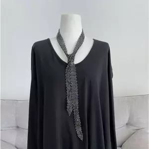 [콩심팥심]바비올라 타이목걸이 악세사리 코디 큐빅 소품 목걸이 여성 넥타이