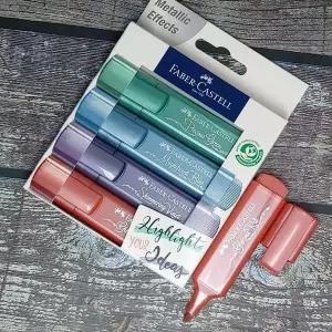 수입문구 메탈마카 반짝형광펜 다이어리펜 세트 4색 다이어리데코