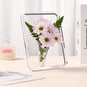 [골드스마일]화병 생화 액자 입체 심플 3D 꽃병 아크릴 투명 디자인 인테리어