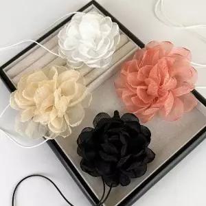 장미 코사지 스트랩 꽃 공주 목걸이 초커 손목 끈 팔찌 스냅 촬영