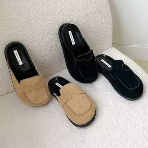 [에이치플러스몰]리얼 소가죽 쿠션 인솔 베이직 블로퍼 데일리 캐주얼 여성화 6SS