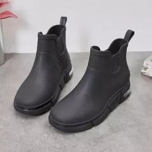 남성용 방수 레인부츠 바닷가 캠핑 작업 발목 장화 슈즈 다용도