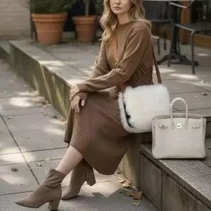 [에이치플러스몰]BS 베르 니트 원피스 루즈핏 골지 니트원피스 데일리룩 봄 가을 겨울