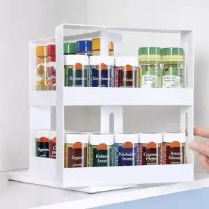 회전형양념선반 조미료보관함 주방정리용품 2단선반 정리대주방