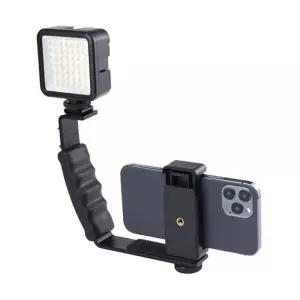 [골드스마일]휴대폰 L형 핫슈 핸들 그립 브라켓 모노포드 마이크 폰 스마트폰