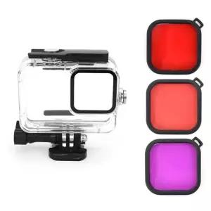 [골드스마일]11 10 9 호환 액션캠 방수 케이스 레드 필터 프레임 커버 마운트