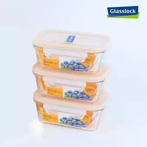 글라스락 밀폐용기 직사각480ml 3개 반찬통