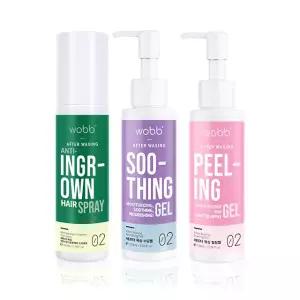와브 인그로운헤어 방지 제거 세트 셀프 왁싱 재료 제모 진정 수딩 필링젤 스크럽
