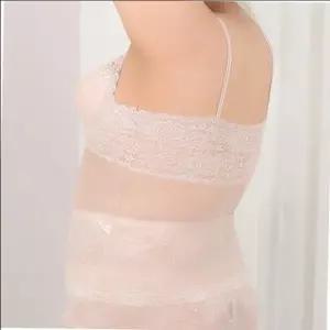 망사 내장캡 레이스 끈 브라런닝 브라탑