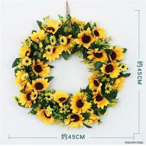 해바라기 화환 활이 달린 장식 모양 카네이션이 화환 가정 의 결혼식 벽걸이