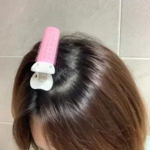 [에스에스_62]핑크 헤어 집게핀 정수리뽕 1P 구르프 헤어롤