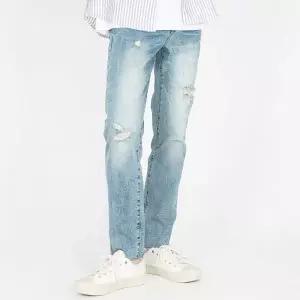 [골드스마일]TBZ JMM 5033 남성워싱헤지컷팅스판청바지