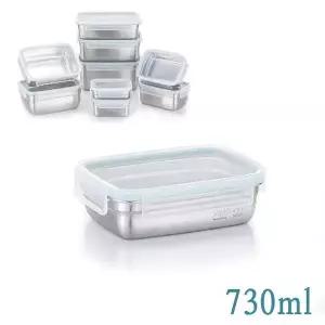 [콩심팥심]스텐 밀폐용기 직사각반찬통 730ml