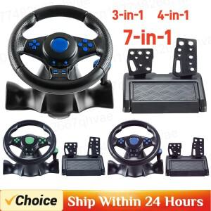 호환 스위치/ 엑스박스 원/ 360/PS4/ PS2/ PS3  그리고 PC 게임 시뮬레이션 레이싱용 진동페달 스티어링 휠