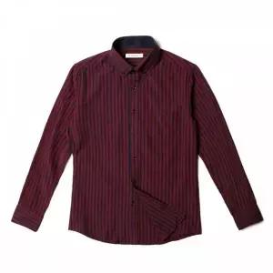 TBZ KING 스트라이프 버건디 긴팔셔츠 95-110