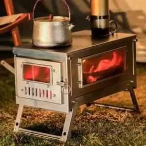 [골드스마일]야외 화목 난로 화목 난로 캠핑 휴대용 티타늄 접이식 풀세트 용품