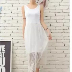 여성용 레이스 나시 롱 이너 원피스 속치마 슬립